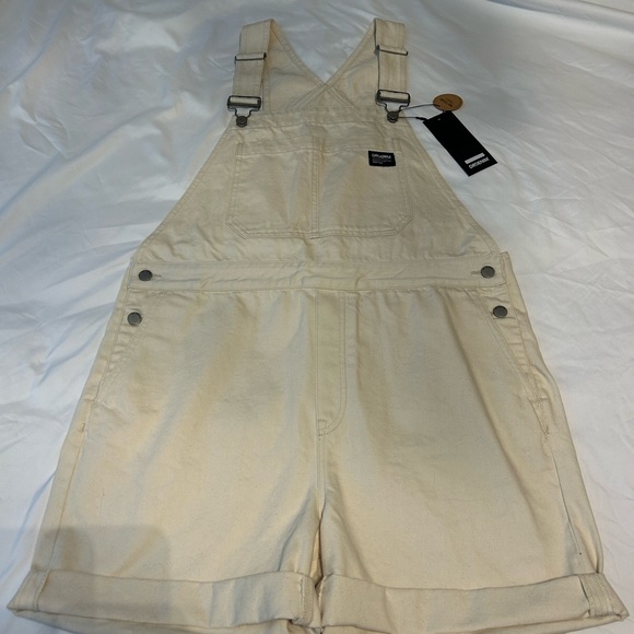 BNWT Dr. Denim overall-shorts - size Large - Picture 1 of 3